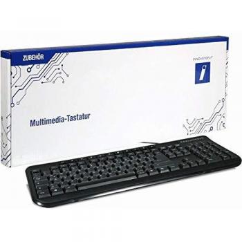 Innovation-IT Tastatur USB black Multimedia Deutsch