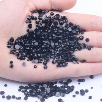 2-6mm Black Resin Rhinestones for Fabric and Wedding Dress Decoration
