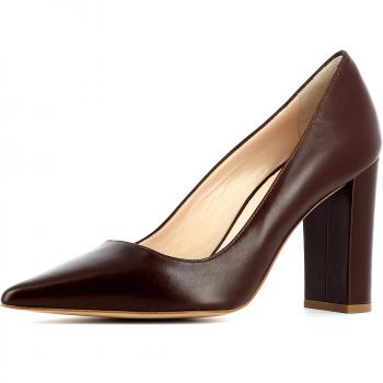 NATALIA Damen Pumps Glatte Leder Dunkelbraun 37 – Premium-Pflege