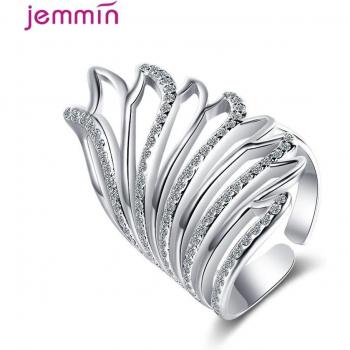 Bague ajustable ailes d'ange en argent