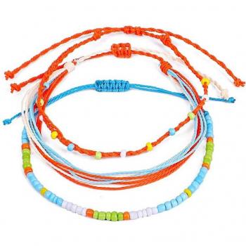3er Set Strand Fußkettchen