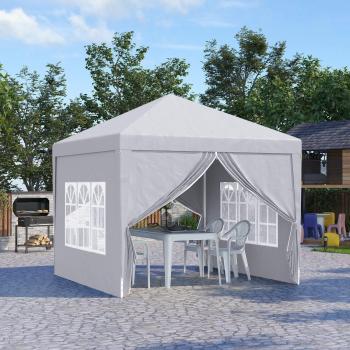 Outsunny 3 X 3m Pop Up Gazebo, Wedding Party Canopy Tent
