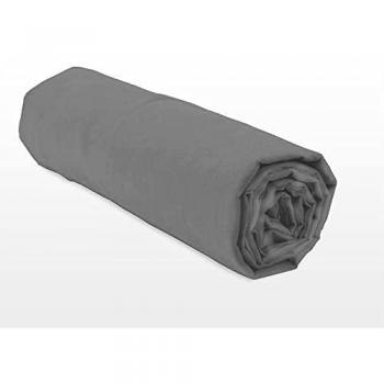 Draps Housse Coton Gris Foncé 90x190 cm Bonnet 25 cm