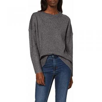 Rundhalspullover ONLY ONLNANJING L/S PULLOVER KNT NOOS Gr. XS (34), grau (dark grey melange) Damen Pullover