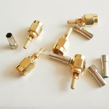 Conector SMA macho recto 5 piezas para cables RG174 RG316 LMR100