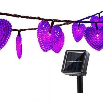 KINGCOO 20ft Love Heart-Shaped Solar Lights