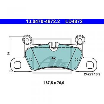 ATE Ceramic Brake Pads for VW and Porsche 13.0470-4872.2