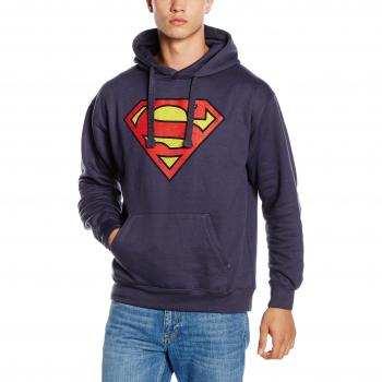 DC Comics Herren Hoodie Superman Distress Logo, Blau-Blue