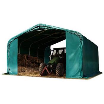 Carpa de forraje 6x6 m, ignífuga, PRIMEtex 2300, verde oscuro, suelos blandos