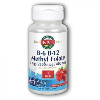 Fórmula de Vitamina B6 y B12 con Metilfolato, 60 Dosis
