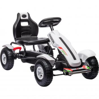 Kids Pedal Go Kart with Adjustable Seat, Inflatable Tyres