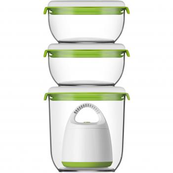 FOSA Ensemble de Conservation Sous Vide, 2 Récipients 600 ml et 1 Récipient 1350 ml