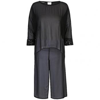DORIS STREICH Modische Bluse Schwarz für Damen, Größe 46