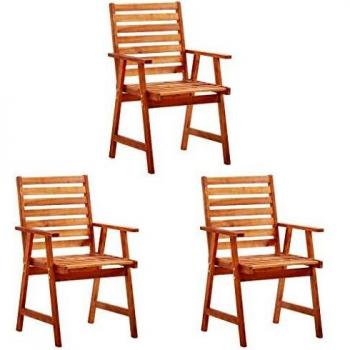 Sillas de comedor de exterior 3 uds madera maciza de acacia