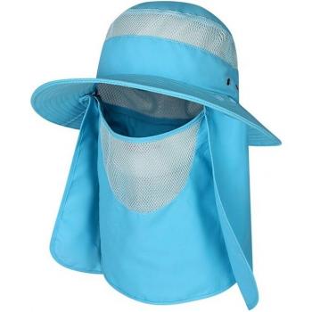 Wide Brim Fishing Cap with Neck Flap