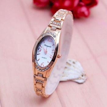 Elegant Women's Stainless Steel Diamond Bracelet Watch