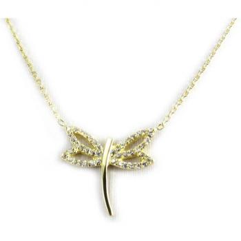 Les Trésors De Lily [L9767] – Collier Plaqué-Or « Libellule » Métallique