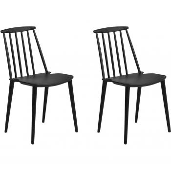Beliani Ventnor Esszimmerstuhl Set aus 2 Stühlen Schwarz