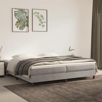 Aksomas Light Grey 200x200 cm Linen Bed Frame (with Runners)