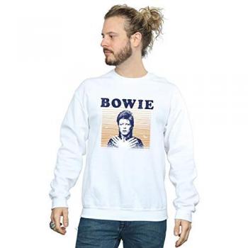 Felpa da uomo David Bowie con righe arancioni