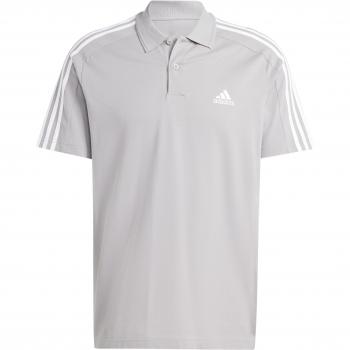 Polo ricamata adidas Essentials 3-Stripes con logo piccolo, Mgh Solid Grey, 2XL