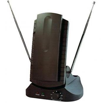 Antena Interior portátil TV, compacta, ganancia 36db, regulable. 230v