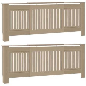 VidaXL Copertura di calore 2 pezzi Marrone 205x20,5x81,5 cm