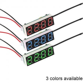 Sistema de Monitoreo Automotriz: Reloj, Temp. y Voltímetro con Pantalla LED