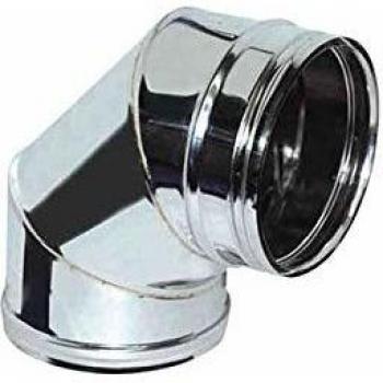 Cheminée Isolée Double Paroi DN 100/120 Acier Inox 45°