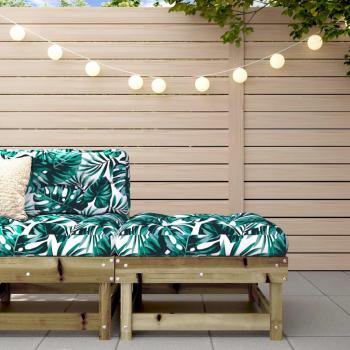 Pouf de terrasse robuste en pin impregné