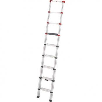 4004058 HAILO Teleskop‑Anlegeleiter – Aluminium, 9 Stufen, 150 kg