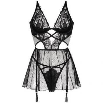 Babydoll de Encaje Billie Negro