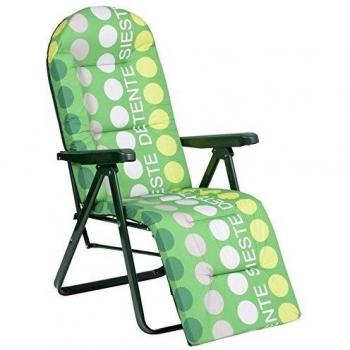 Sillón tumbona acero relax 5 posiciones verde topos