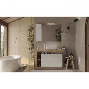 Conjunto de Muebles Baño Hamburg con Kadiz 110x79x49 cm en Blanco Brillante