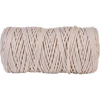 Corde artisanale en coton naturel 200M pour décoration murale