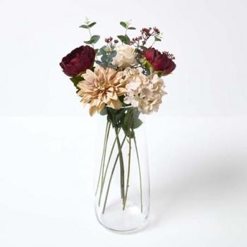 Burgundy Autumn Blooms Bouquet – 67 cm Handcrafted