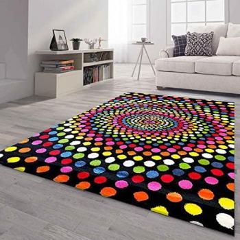 Tapis intérieur moderne VIMODA 160 x 230 cm couleur unie rose violet jaune bleu blanc vert orange noir en synthétique