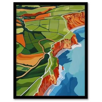 Yorkshire Coastline Airborne Design – 12x16” Green Frame