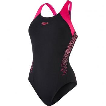 Speedo Bañador 1 Pieza Boom Splice Racerback, Mujer, Negro