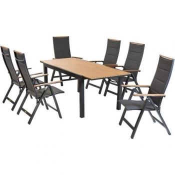 MERXX Verona 7‑teilige Garten‑Essgruppe – Armlehnen & Rückenabschluss