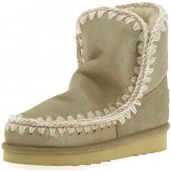 Stivaletto Mou Eskimo 18 in montone metallizzato color pietra