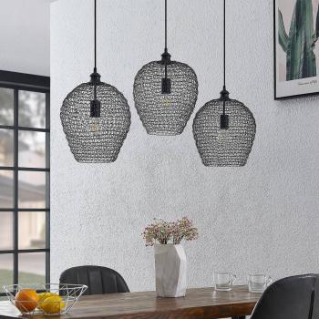 Dimmable black metal ceiling light 'Benja'
