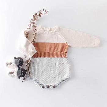 Plaid Long Sleeve Baby Romper for Newborns 0-2Y