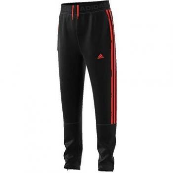 Adidas Tiro 3-Stripes Pantalon de Football Garçon, Noir/Rouge Solaire, FR : 2XL