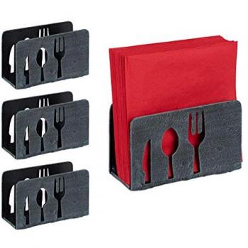 Portatovaglioli Pesanti per Salviette, Set di 4, Grigio