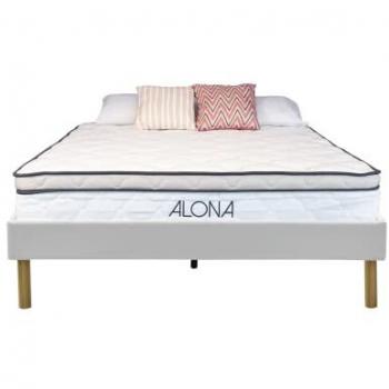 Sommier Gregory blanc avec Matelas Alona 140x200 cm