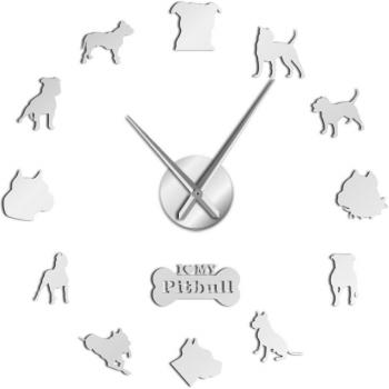 Pit Bull 3D Frameless Wall Clock with Mirror Finish