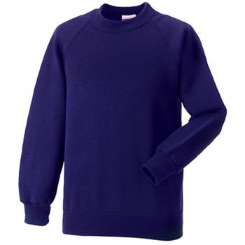 Jerzees 9-10 Year Old Boys' Purple Raglan School Gear Sweatshirt