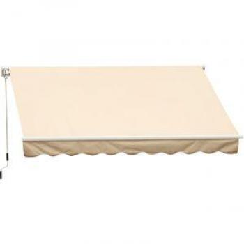 Outsunny Store banne Store balcon manuel rétractable alu. polyester imperméabilisé haute densité 4 x 2,5 m beige