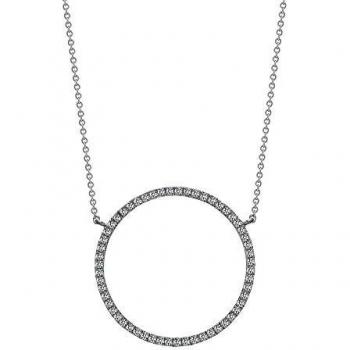 Collier d'éternité en or blanc 18 carats avec diamants ronds G SI1 0.43ct